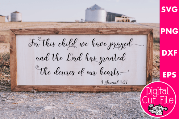 For This Child We Prayed: A Faith-Inspired Graphic for Heartfelt Branding