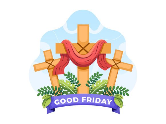 Illustration Design of Good Friday: A Thoughtful Graphic for Faith-Based Products