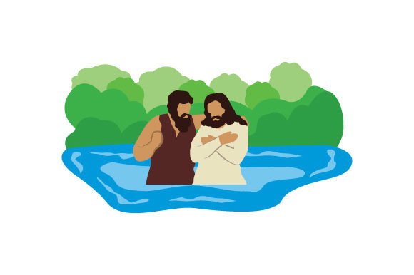 Jesus Christ John the Baptist - Baptism: A Religious Craft Design for Faith-Based Visual Projects