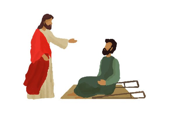 Jesus Healing a Crippled Man - Watercolor: A Crafts-Inspired Religious Design for Content Marketing