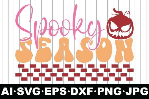 Spooky Season Halloween Groovy SVG: Graphics for Crafts & Digital Sellers