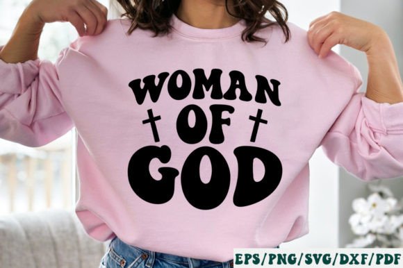 Woman of God Retro SVG: A Faith-Inspired Graphic for Crafts & Creative Marketing